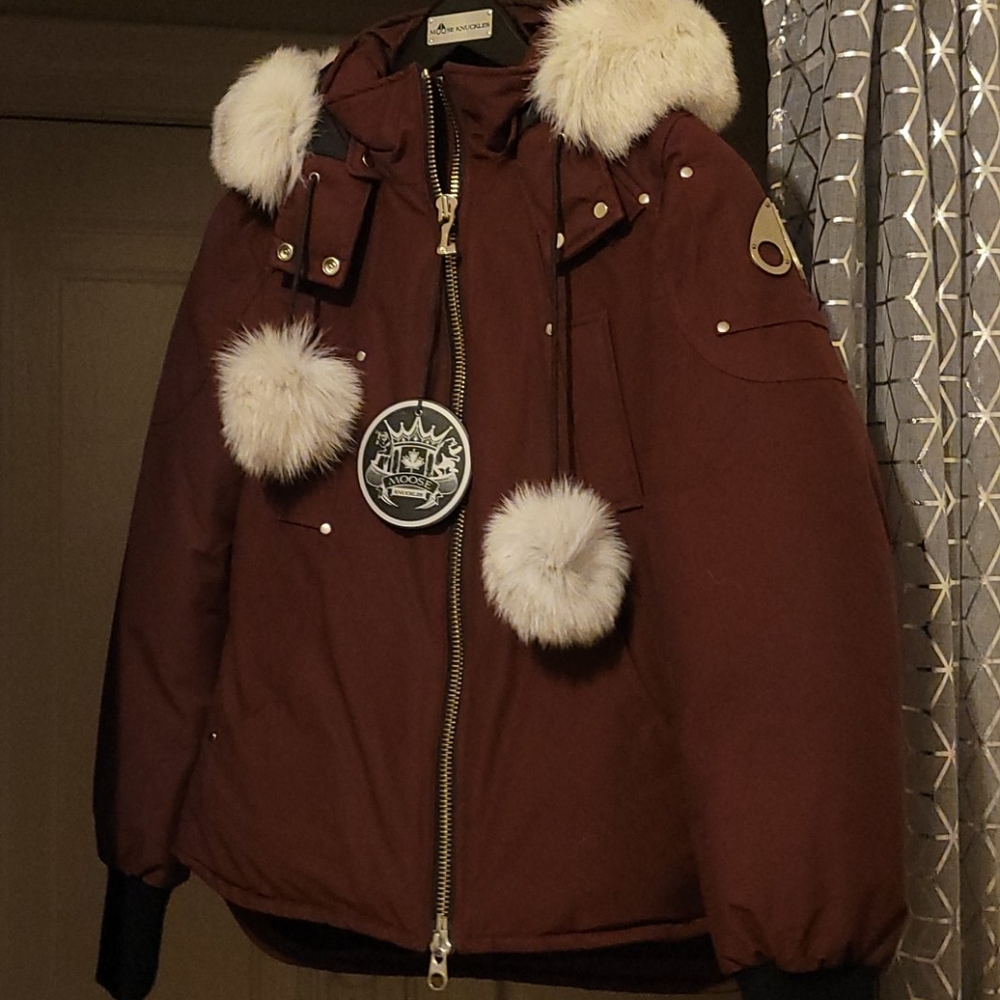 Moose Knuckle Oxblood Beaver Jacket NWT